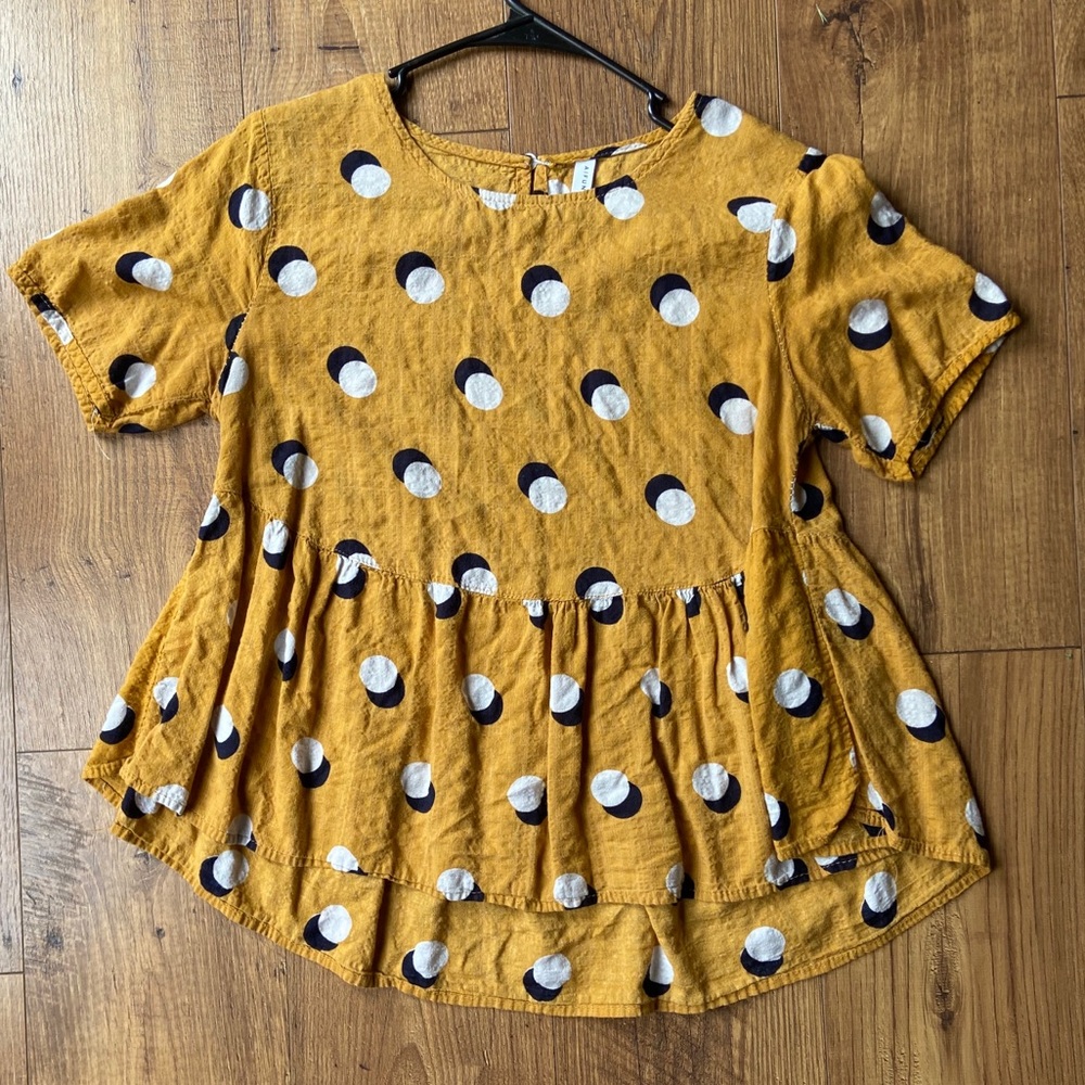 Polka Dot Peplum Top